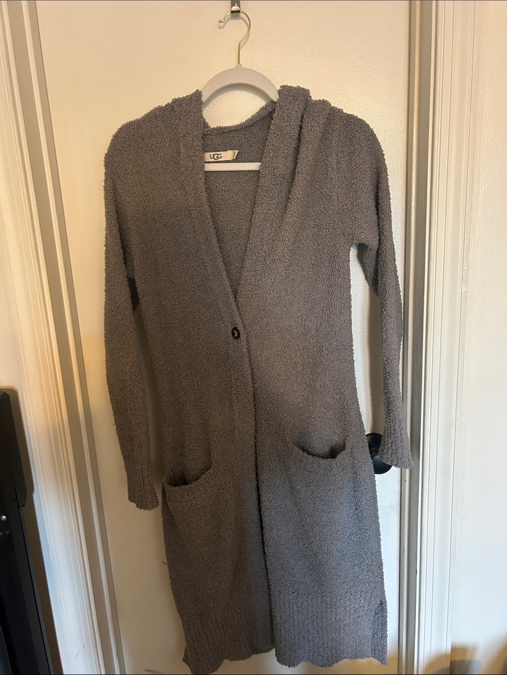 UGG Heather Gray Hooded Long Cardigan